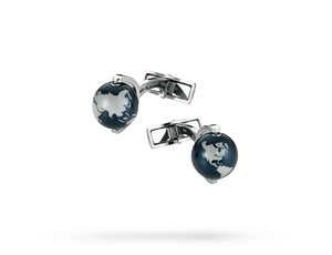 Запонки Montblanc Iconic, сталь, форма глобуса, 12,3 мм  112998