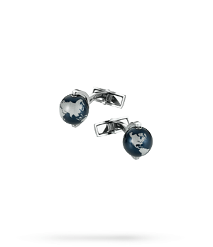Запонки Montblanc Iconic, сталь, форма глобуса, 12,3 мм  112998 Запонки Montblanc Iconic, сталь, форма глобуса, 12,3 мм  112998