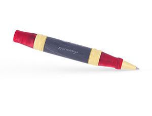 Чернильная ручка Ancora TORRE DI PISA RED, красная, акриловая смола, мрамо  PISA-RED