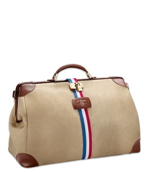 Сумка S.T. Dupont Cosie Bag, дорожная, ткань, кожа, бежевая  191100