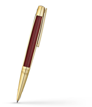 Шариковая ручка S.T. Dupont Defi, красная, лак, желтое золото  405720 Шариковая ручка S.T. Dupont Defi, красная, лак, желтое золото  405720