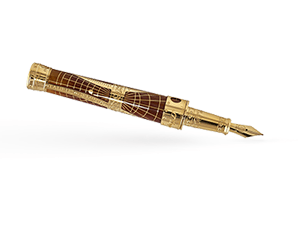 Перьевая ручка S.T. Dupont Shoot the Moon, золото, китайский лак, янтарный  C41005N