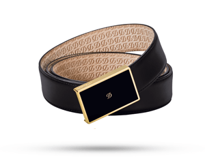 Ремень S.T. Dupont LINE D H?RITAGE, лак, золото, черный, кожа  51231