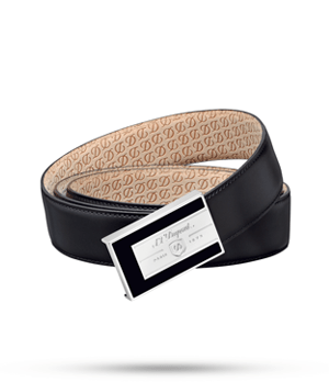 Ремень S.T. Dupont LINE D H?RITAGE, кожа, черный, лак, палладий  51240 Ремень S.T. Dupont LINE D H?RITAGE, кожа, черный, лак, палладий  51240