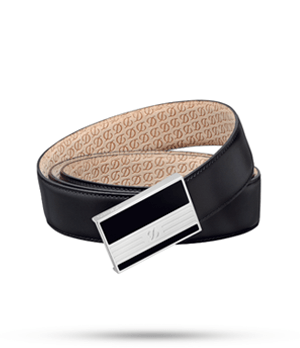 Ремень S.T. Dupont Heritage S.T. Dupont, кожа, черный, черный лак, па  51241 Ремень S.T. Dupont Heritage S.T. Dupont, кожа, черный, черный лак, па  51241