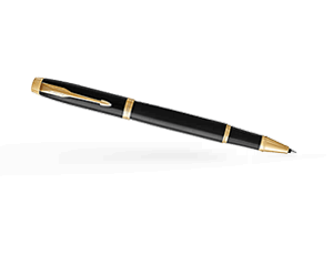 Чернильная ручка Parker Parker IM Metal, Black GT, черный лак, позолота  1931659