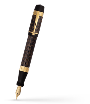 Перьевая ручка Ancora MONEY PENS, YUAN, коричневый лак, позолота, гравир  YUAN/FP