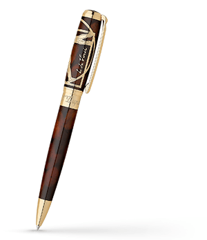Шариковая ручка S.T. Dupont латунь, отделка позолота, лак, гравировка, поворот  415037