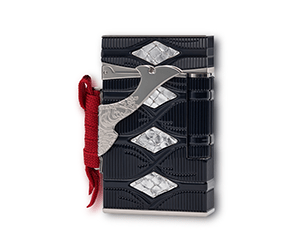 Зажигалка S.T. Dupont латунь, палладиевое покрытие, натуральный лак, сер  1600114