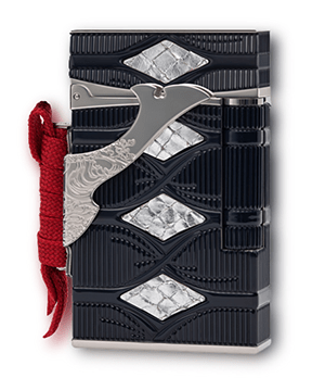 Зажигалка S.T. Dupont латунь, палладиевое покрытие, натуральный лак, сер  1600114