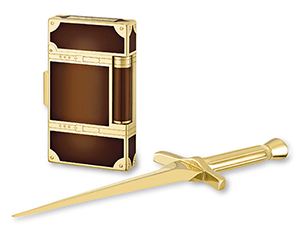 Набор S.T. Dupont набор: зажигалка + нож для бумаг, ювелирная латунь  16186