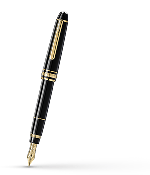 Перьевая ручка Montblanc Драгоценная черная смола, перо из 14-каратного зол  107702