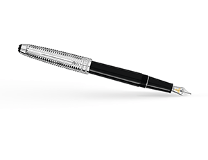 Перьевая ручка Montblanc драгоценная черная смола, колпачок с платиновым на  118077