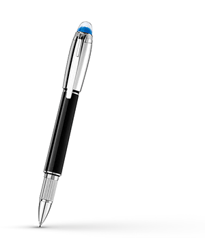 Чернильная ручка Montblanc драгоценная черная смола, отделка с платиновым нап  118872