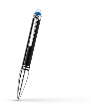 Шариковая ручка Montblanc драгоценная черная смола, отделка с платиновым нап  118873