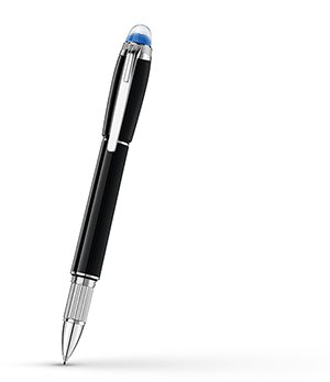 Чернильная ручка Montblanc драгоценная черная смола, отделка с платиновым нап  118847