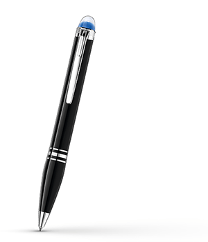 Шариковая ручка Montblanc драгоценная черная смола, отделка с платиновым нап  118848