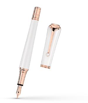 Перьевая ручка Montblanc драгоценная смола, клип с напылением розового золо  117884