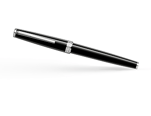 Чернильная ручка Montblanc драгоценная черная смола, детали отделки с платино  114796