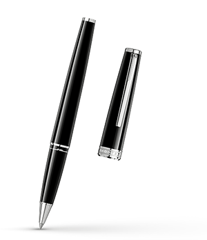 Чернильная ручка Montblanc драгоценная черная смола, детали отделки с платино  114796