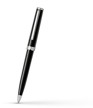 Шариковая ручка Montblanc драгоценная черная смола, детали отделки с платино  114797