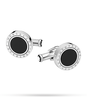 Запонки Montblanc сталь, раскладывающаяся застёжка, D 1,6см  116664 Запонки Montblanc сталь, раскладывающаяся застёжка, D 1,6см  116664