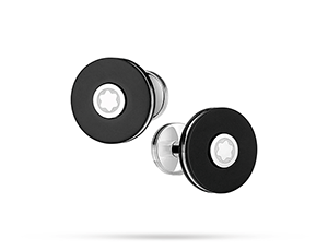 Запонки Montblanc сталь, отделка из натуральной смолы, D 1,6см  116666