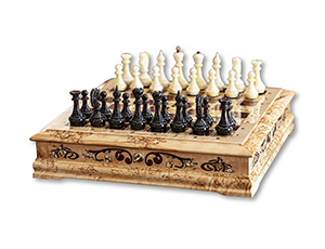 Шахматы ЛАРЕЦ №4 Мануфактура карельская береза (450*450*100)  EM-BOX-4