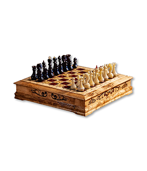 Шахматы ЛАРЕЦ №4 Мануфактура карельская береза (450*450*100)  EM-BOX-4