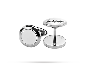 Запонки Montegrappa CLASSICO MONOGRAM, круглые,нержавеющая сталь  IDOOCLIO