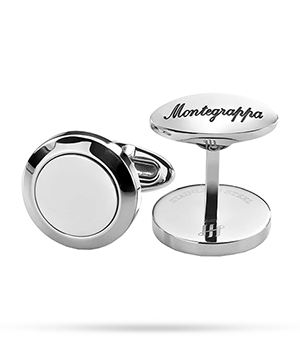 Запонки Montegrappa CLASSICO MONOGRAM, круглые,нержавеющая сталь  IDOOCLIO
