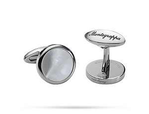 Запонки Montegrappa CLASSICO круглые белый перламутр  IDCCCLSW