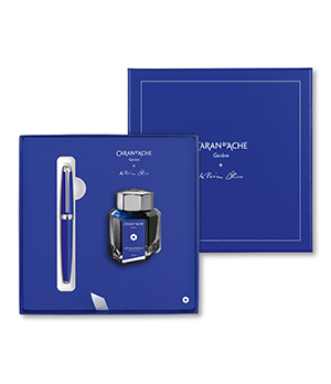 Перьевая ручка M+чернила Caran d'Ache Caran d`Ache Leman 2021 Klein blue с чернилами  4799-648 Перьевая ручка M+чернила Caran d'Ache Caran d`Ache Leman 2021 Klein blue с чернилами  4799-648