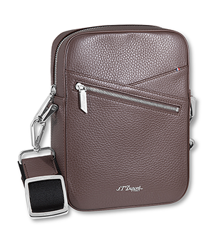 Сумка на молнии S.T. Dupont LINE D CAPSULE Grained, цвет корич  195046