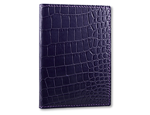 Обложка для паспорта Kansory крокодил, темно-фиолетовая  A0020N44