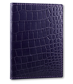 Обложка для паспорта Kansory крокодил, темно-фиолетовая  A0020N44