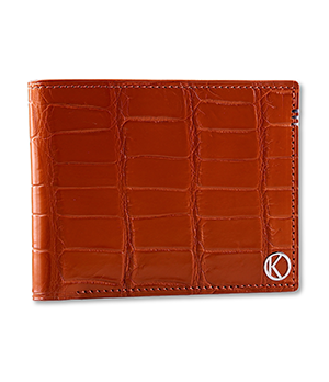 ПОРТМОНЕ Kansory комбинированное 6CC крокодил оранж  A0934O4444