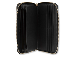 Портмоне на молнии Gourji Классика кожа черное  615369 BLK