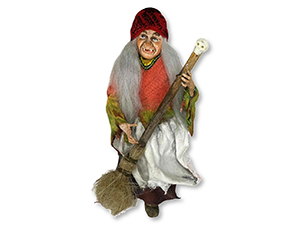 Ватная игрушка Новогодние игрушки Яга с метлой  ВИ83