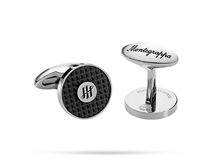 Запонки CLOU AMBIGRAM Montegrappa круглые, нержавеющая сталь  IDA3CLSB