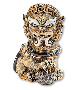 Статуэтка коричневый Лев Фу De Rosa   F249C