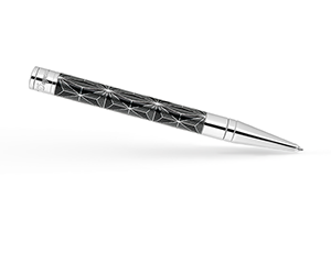 Шариковая ручка S.T. Dupont Initial Fire X, хром, черно-серый узор  275070