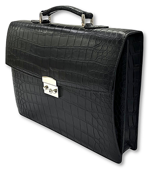 Портфель кожа крокодила Soltan   953 КР 01