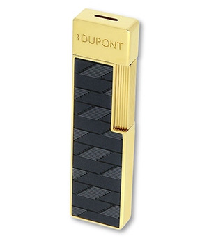 Зажигалка TWIGGY S.T. Dupont Monogram 1872, позолота, черный лак  30079