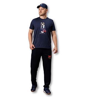 Футболка мужская 3XL Моя Страна Легендарный Мишка Спортсмен, 92% хлопок, 8% эласта  4640102/3XL