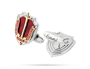 Запонки Gourji Щит и Меч серебро/позолота  01Н050337ЭАЦ