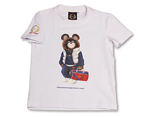 Футболка Моя Страна Легендарный Мишка Спортсмен, белая 146  4440103/146