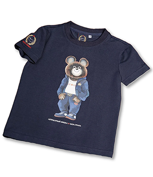 Футболка т-синияя 146 Моя Страна Легендарный Мишка, 92% хлопок, 8% эластан,  4440101/146