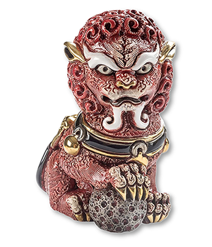 Статуэтка красный Лев Фу De Rosa   F249R