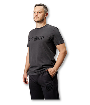 Футболка M Моя Страна СССР с гербом и девизом Black edition т-серая  4639207/M